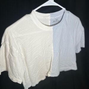 Cropped color block shirt